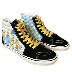 VANS Sk8-Hi Simpsons Family 1987-2020  M 9 / W 10.5 Black Suede Checker Canvas